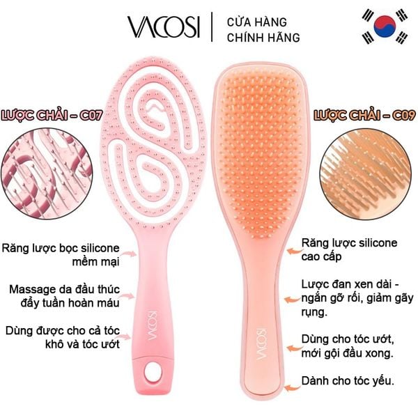 Lược Chải Tóc Ướt, Gỡ Rối Tóc Vacosi Detangling Brush