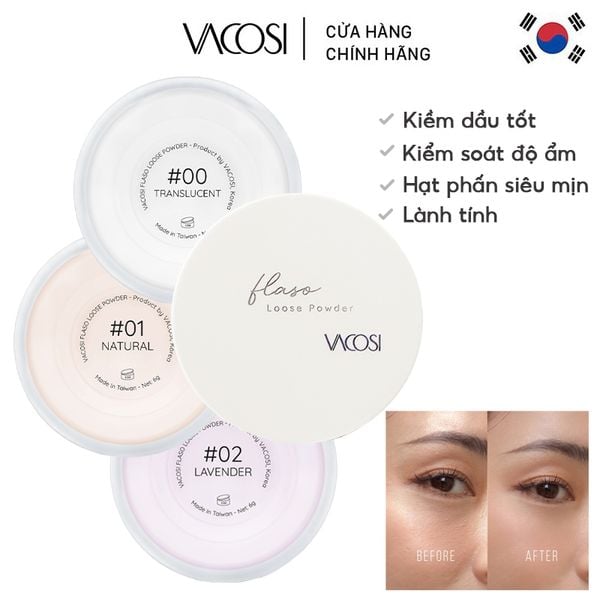  Phấn Phủ Vacosi Dạng Bột Siêu Mịn Flaso Loose Powder 6g 