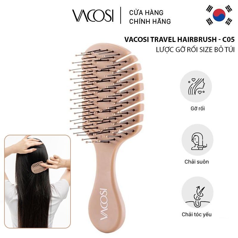 Lược Gỡ Rối Size Bỏ Túi Vacosi Travel Hairbrush - C05
