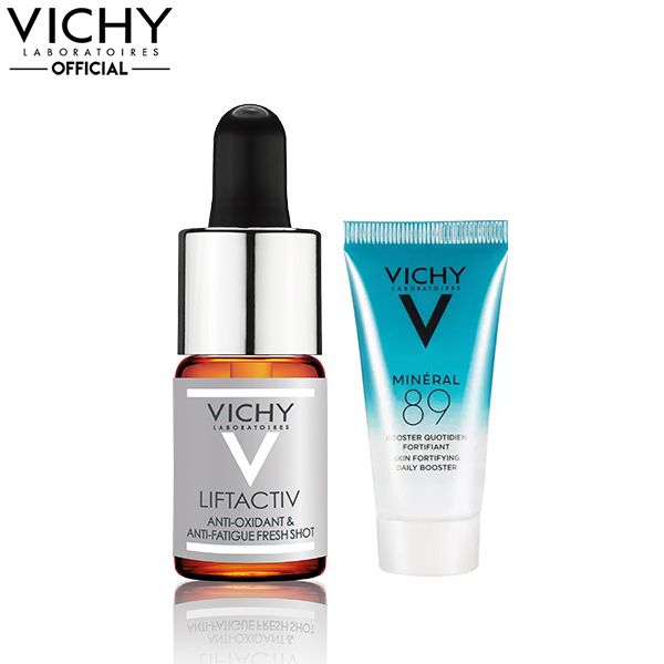 [2 Items] Bộ Dưỡng Làm Sáng Da Dưỡng Ẩm Sâu Vichy Lifactiv & Mineral 89