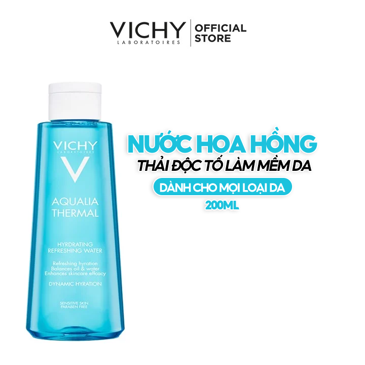 Nước Hoa Hồng Thải Độc Tố Làm Mềm Da Vichy Aqualia Hydrating Refreshing Water 200ml