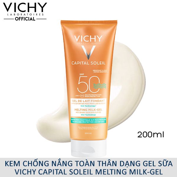 Kem Chống Nắng Toàn Thân Dạng Gel Sữa Vichy Capital Soleil Melting Milk-Gel SPF 50/PA+++ 200ml