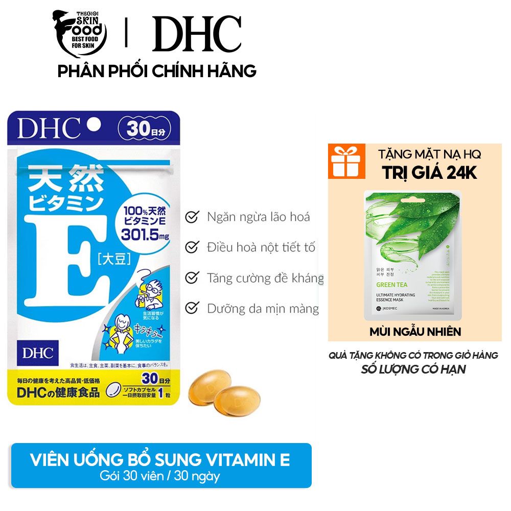 [GÓI 30 VIÊN/30 NGÀY] Viên Uống Bổ Sung Vitamin E DHC Natural Vitamin E
