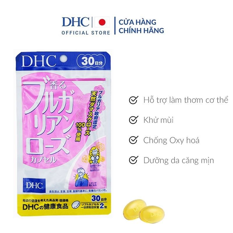 [Gói 60 Viên/30 Ngày] Viên Uống Dầu Hoa Hồng DHC Bulgarian Rose Capsule