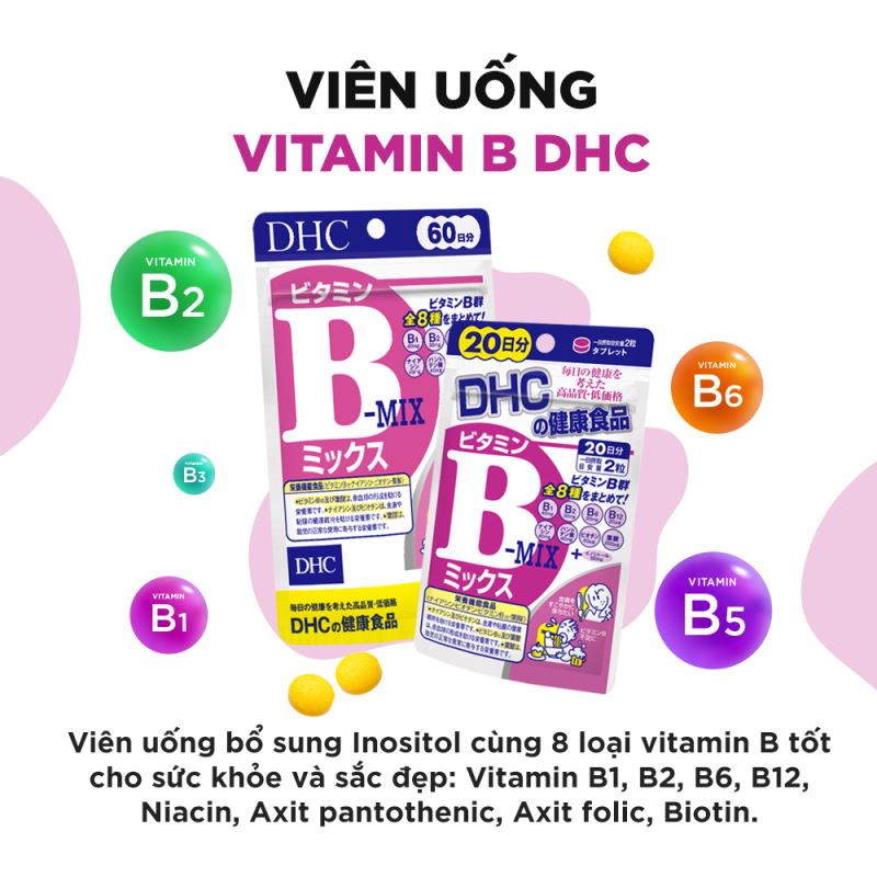 [GÓI 60 VIÊN /30 NGÀY] Viên Uống Vitamin B Tổng Hợp, Hỗ Trợ Tăng Cường Và Bảo Vệ Sức Khỏe DHC Vitamin B Mix (date 12/2026)