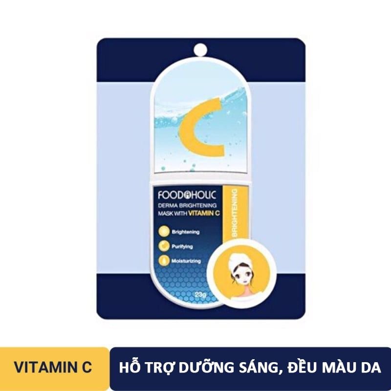 Măt Nạ Giấy Dưỡng Âm, Hỗ Trợ Dưỡng Trắng Da Hàn Quốc Foodaholic Essential Mask (Vitamin A, B, C, D, E, K, Ngọc Trai, Tổ Yến) 23g