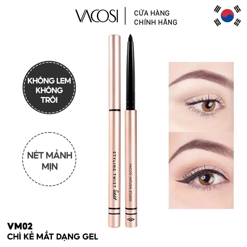 Chì Kẻ Mắt Dạng Gel Vacosi Natural Studio Styling Twist Liner 5ml - VM02