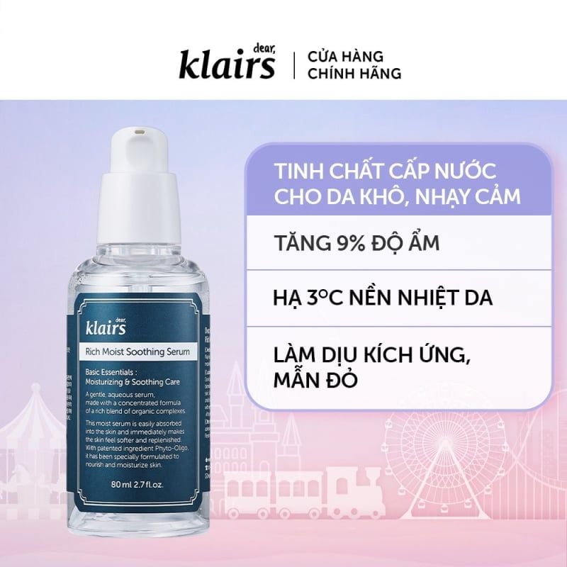 Serum Klairs Tinh Chất Dưỡng Ẩm Sâu Klairs Rich Moist Soothing Serum 80ml