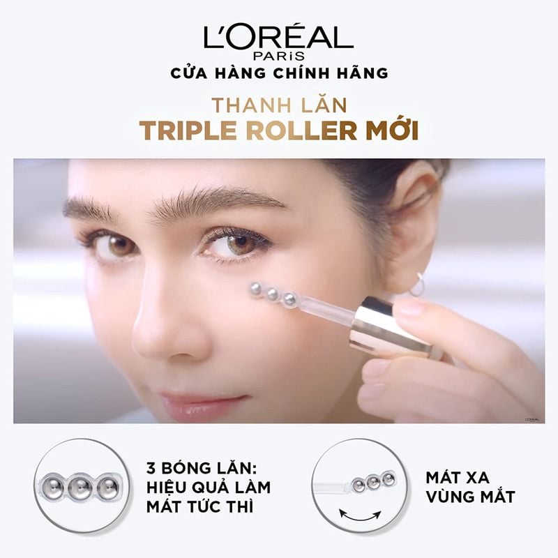 Serum L'oreal Dưỡng Mắt Giảm Bọng Mắt, Mờ Quầng Thâm & Làm Đầy Rãnh Nhăn L'oreal Paris Revitalift Hyaluronic Acid Eye Serum 20ml