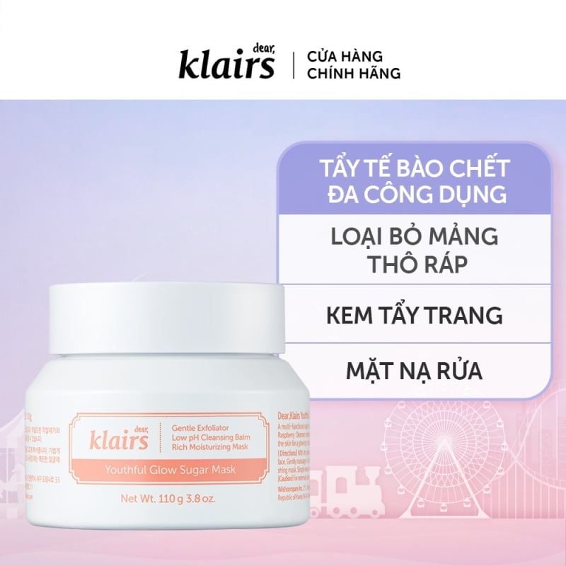 Mặt Nạ Klairs Loại Bỏ Tế Bào Chết Chiết Xuất Bưởi Youthful Glow Sugar Mask 110g