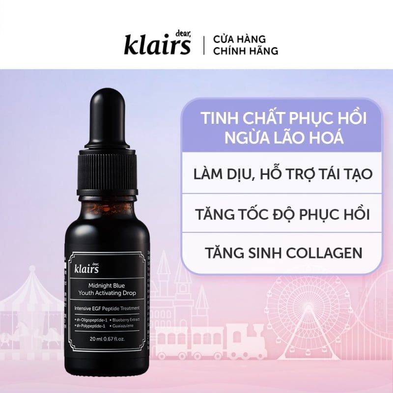 Serum Klairs Tinh Chất Dưỡng Làm Dịu, Phục Hồi Da Klairs Midnight Blue Youth Activating Drop 20ml