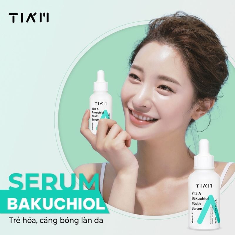 Serum Tiam Tinh Chất Dưỡng Ẩm, Giảm Vết Nhăn & Ngăn Ngừa Lão Hóa Tiam Vita A Bakuchiol Youth Serum 40ml