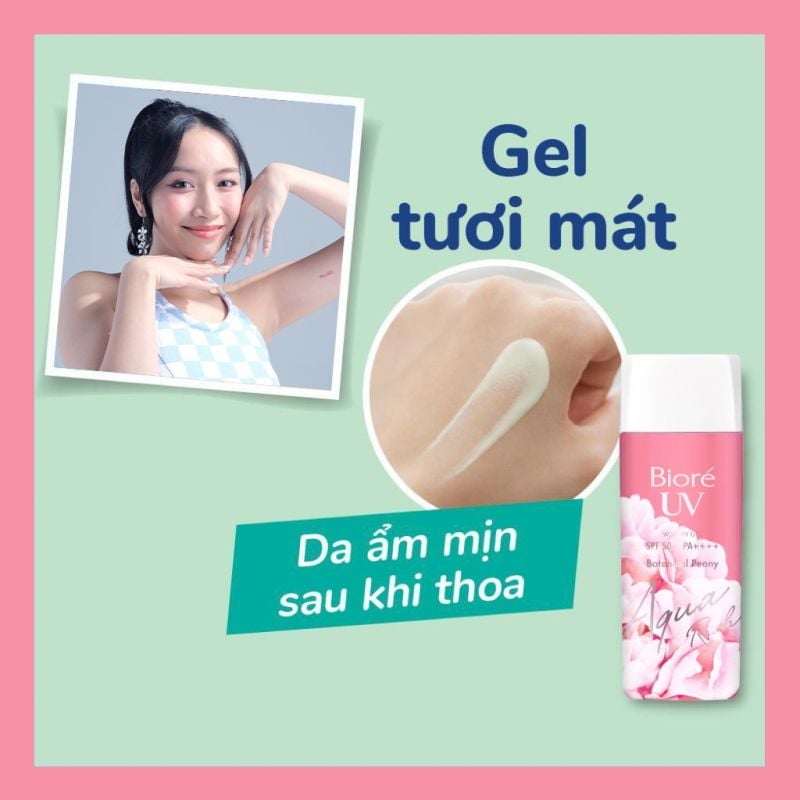 Gel Chống Nắng Bioré Màng Nước Dưỡng Ẩm Hương Hoa Mẫu Đơn UV Aqua Rich Watery Gel Botanical Peony SPF50+/PA++++ 90ml