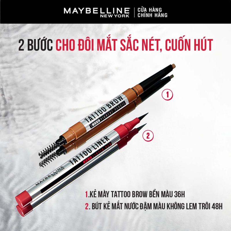 Bút Kẻ Mắt Nước Đậm Màu Không Lem Trôi Maybelline Tattoo Liner 48H Liquid Pen 1g