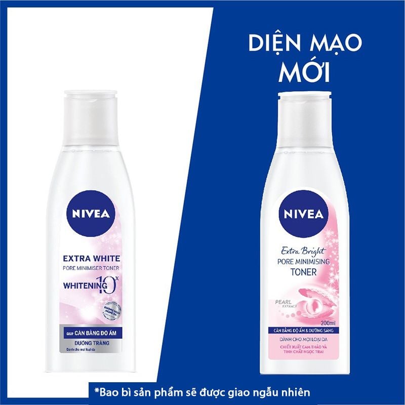 Nước Hoa Hồng Nivea Hỗ Trợ Dưỡng Trắng Da & Thu Nhỏ Lỗ Chân Lông Extra Bright Pore Minimising Toner 200ml
