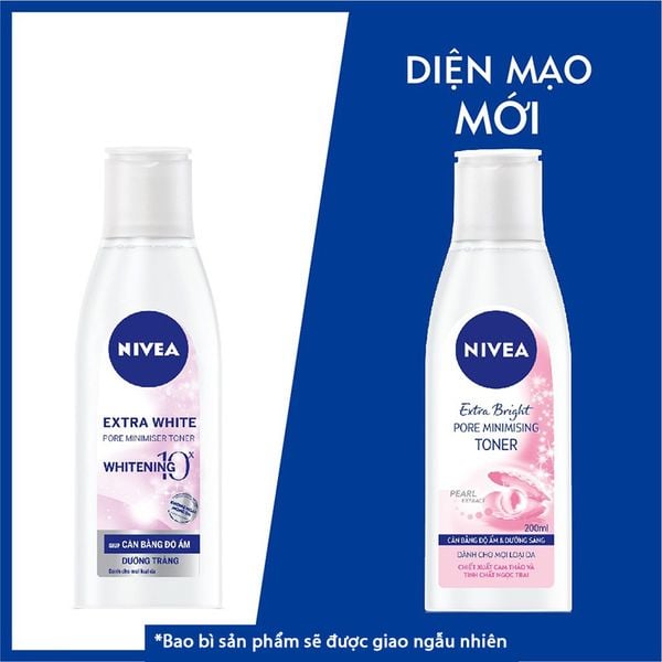  Nước Hoa Hồng Nivea Hỗ Trợ Dưỡng Trắng Da & Thu Nhỏ Lỗ Chân Lông Extra Bright Pore Minimising Toner 200ml 