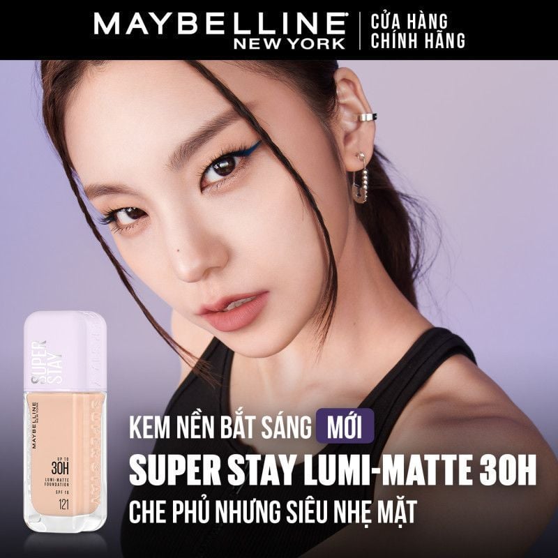 Kem Nền Bắt Sáng, Che Phủ Cao, Siêu Nhẹ Mặt Maybelline Super Stay Up To 30H Lumi Matte Foundation 35ml