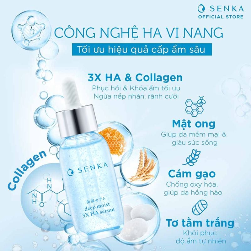 Serum Senka Tinh Chất Dưỡng Ẩm Và Ngừa Lão Hóa Senka Deep Moist 3X HA Serum 30ml