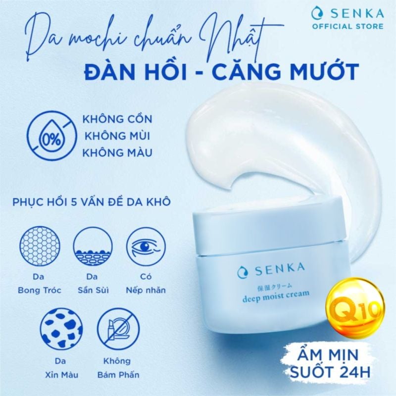 Kem Dưỡng Senka Cấp Ẩm Chuyên Sâu Deep Moist Cream 50g