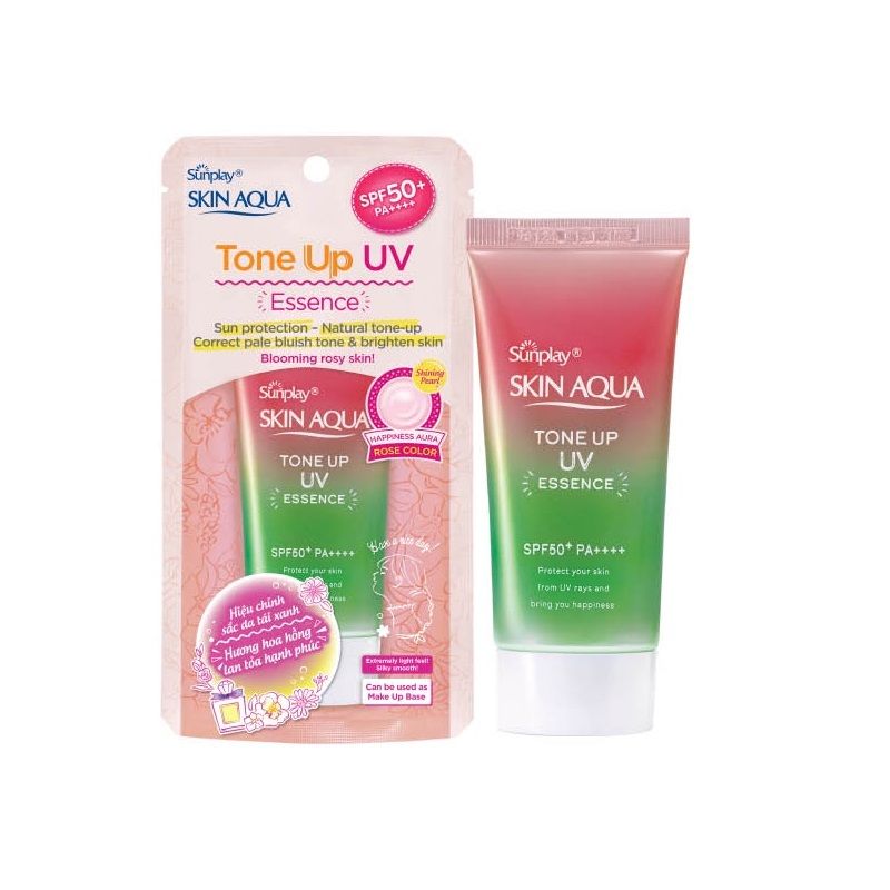 Tinh Chất Chống Nắng Hiệu Chỉnh Sắc Da Sunplay Skin Aqua Tone Up UV Essence Happiness Aura - Rose SPF 50+/Pa++++ 50g