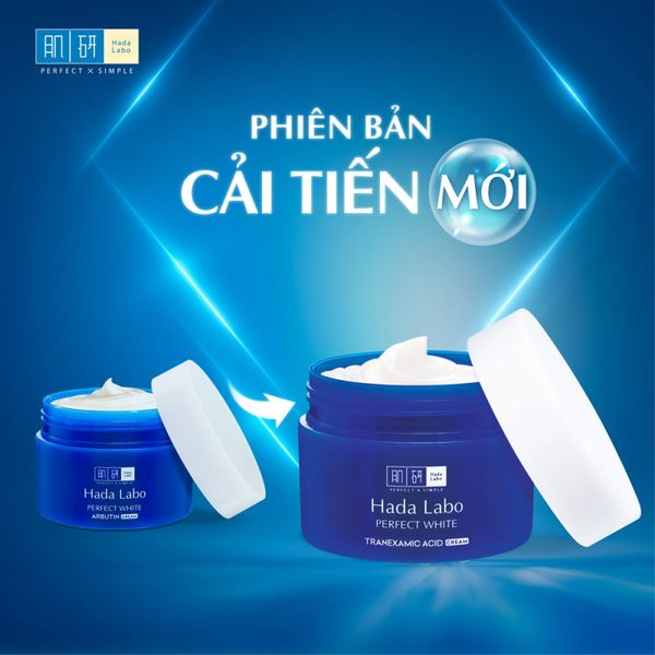  Kem Dưỡng Hada Labo Hỗ Trợ Dưỡng Sáng Da, Mờ Thâm Sạm Perfect White Tranexamic Acid Cream 50g 