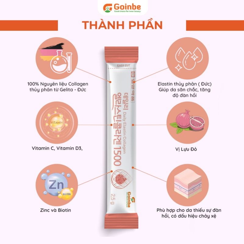 [Hộp 14 gói] Bột Uống Collagen, Hạn Chế Lão Hóa Goinbe Daily Collagen