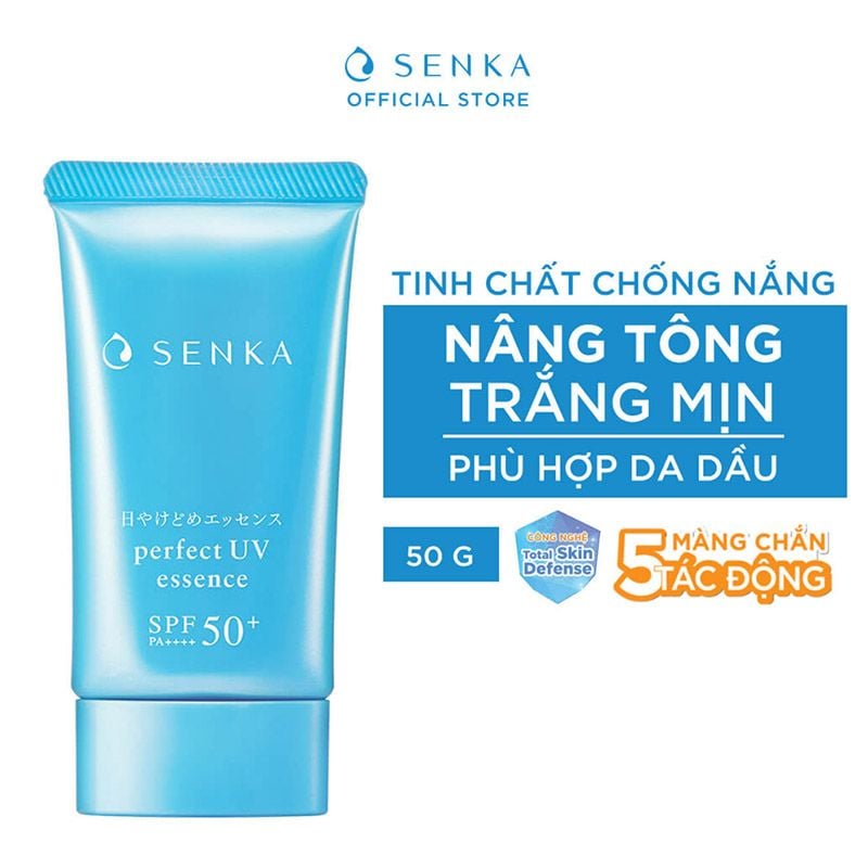 Kem Chống Nắng Dạng Tinh Chất Senka Mỏng Nhẹ Perfect UV Essence SPF 50+/PA +++ 50g