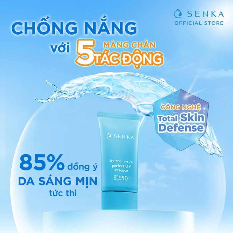 Kem Chống Nắng Dạng Tinh Chất Senka Mỏng Nhẹ Perfect UV Essence SPF 50+/PA +++ 50g