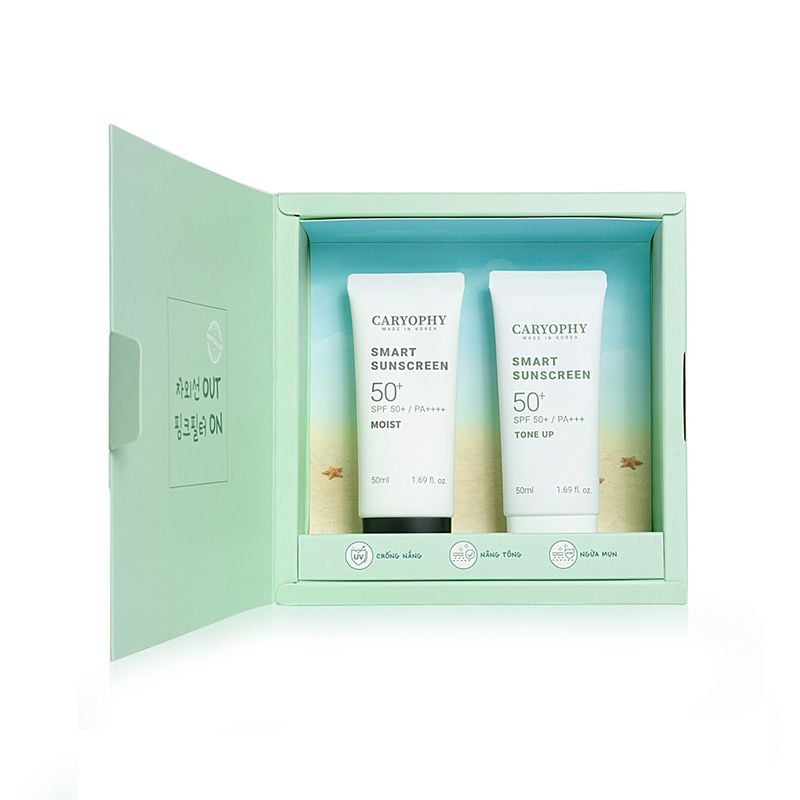 Kem Chống Nắng Caryophy Dưỡng Ẩm, Hỗ Trợ Ngừa Mụn Smart Moist Sunscreen 50ml