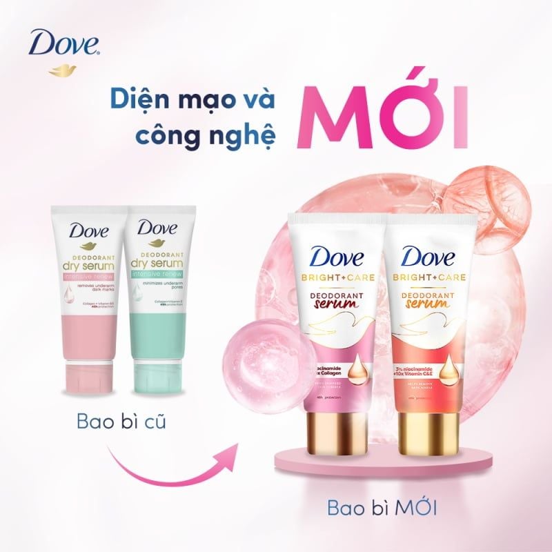 Kem Khử Mùi Tinh Chất Serum Sáng Mịn Dove Deodorant Dry Serum Collagen 40ml