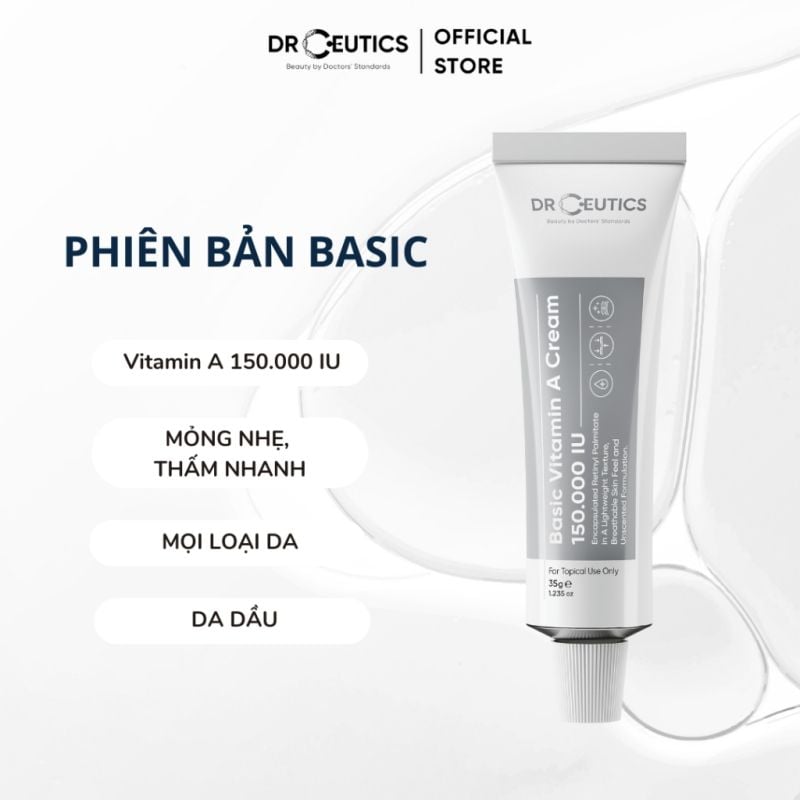 Kem Dưỡng Ngăn Ngừa Lão Hóa DrCeutics Vitamin A Cream 35g