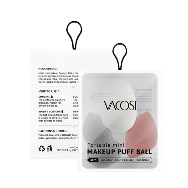  Set 3 Mini Bông Mút Trang Điểm Vacosi Mini Blender 