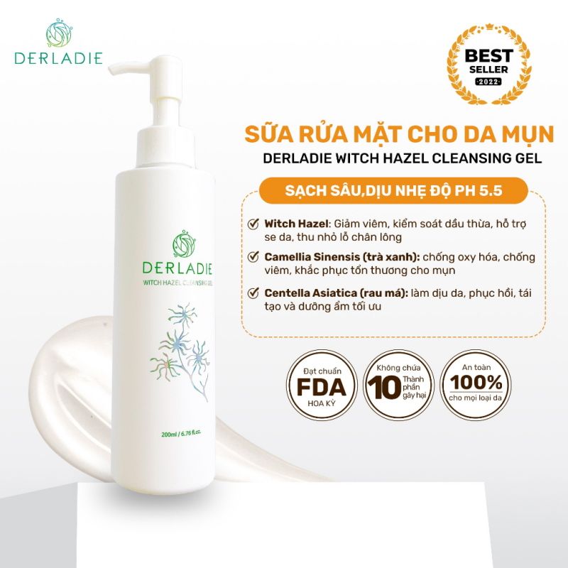 Sữa Rửa Mặt Derladie Chiết Xuất Cây Phỉ Ngừa Mụn 200ml – THẾ GIỚI SKINFOOD