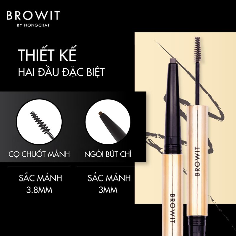 Chì Kẻ Mày Và Mascara 2in1 Lâu Trôi Browit Ultra Fine Duo Eyebrow Pencil & Mascara 0.16g + 1.26g