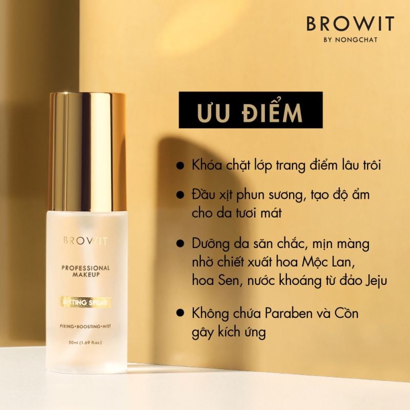 Xịt Khóa Nền Browit Lâu Trôi, Dưỡng Da Professional Makeup Setting Spray 50ml