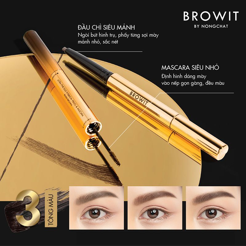 Chì Kẻ Mày Và Mascara 2in1 Lâu Trôi Browit Ultra Fine Duo Eyebrow Pencil & Mascara 0.16g + 1.26g
