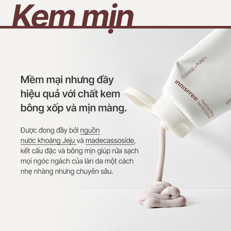 Sữa Rửa Mặt Làm Sạch Sâu, Thu Nhỏ Lỗ Chân Lông Innisfree Volcanic BHA Pore Cleansing Foam 150g