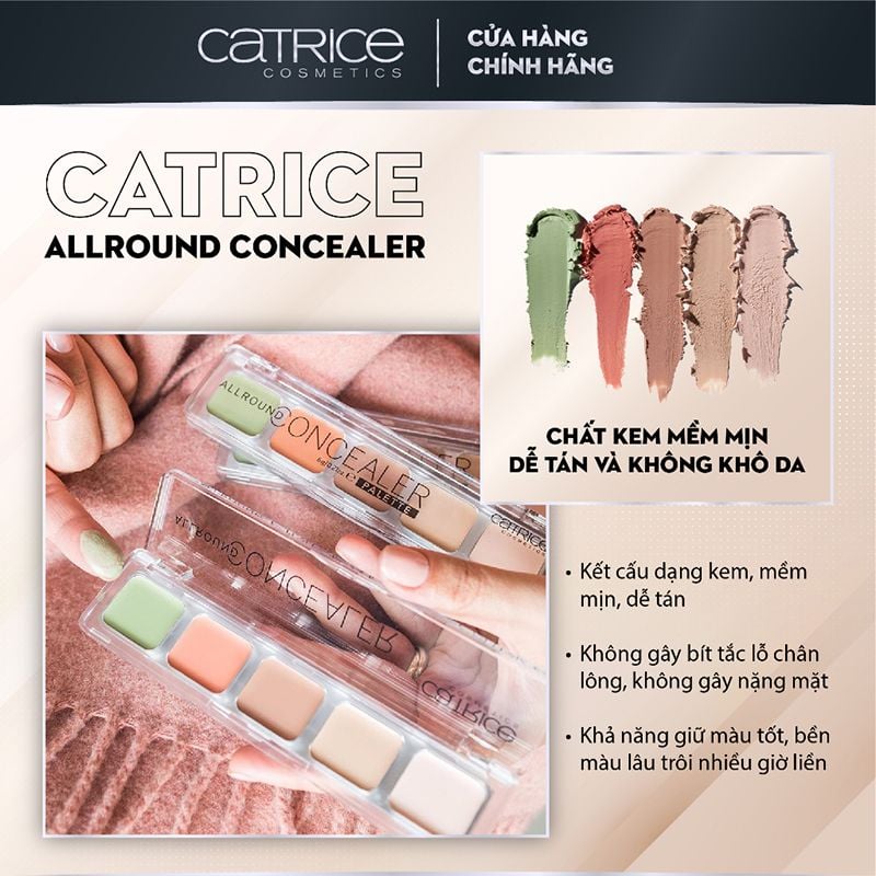 Bảng Che Khuyết Điểm Triệt Sắc 5 Ô Catrice Allround Concealer #010