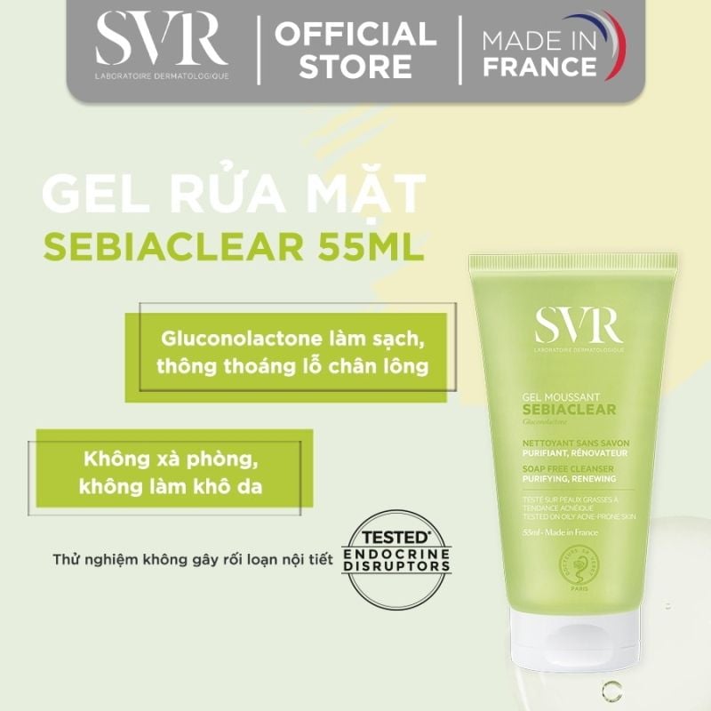 Kem Chống Nắng SVR Hỗ Trợ Giảm Mụn, Kiểm Soát Dầu Nhờn Sebiaclear Crème SPF50+ 40ml