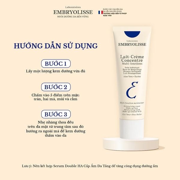  Sữa Dưỡng Ẩm Embryolisse Làm Dịu, Phục Hồi Da Lait Creme Concentré 