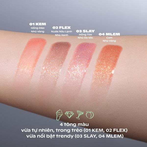  [SUGARPLUM BY OFÉLIA] Son Bóng OFÉLIA Có Nhũ, Mịn Môi, Lâu Trôi Mintyice Sparkling Gloss 3.7g 