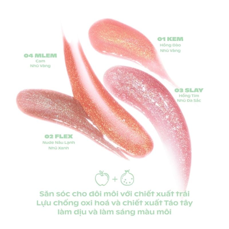 [SUGARPLUM BY OFÉLIA] Son Bóng Có Nhũ, Mịn Môi, Lâu Trôi OFÉLIA Mintyice Sparkling Gloss 3.7g