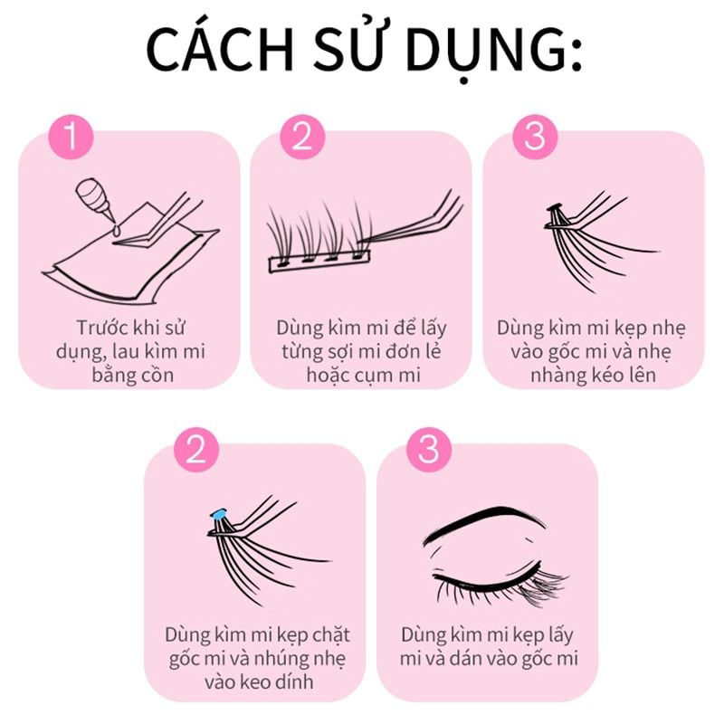 Nhíp Nối Mi Chuyên Nghiệp Giúp Dễ Dàng Gắn Mi Mlen Diary - Màu Hồng