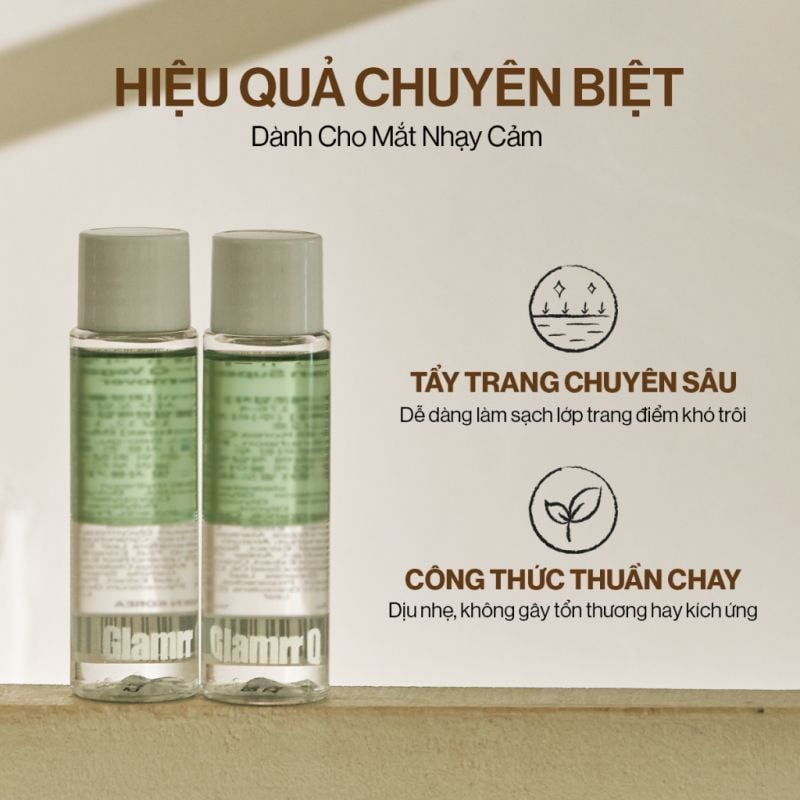 Nước Tẩy Trang Mắt Thuần Chay Glamrr Q Vegan Super Eye Romover 35ml