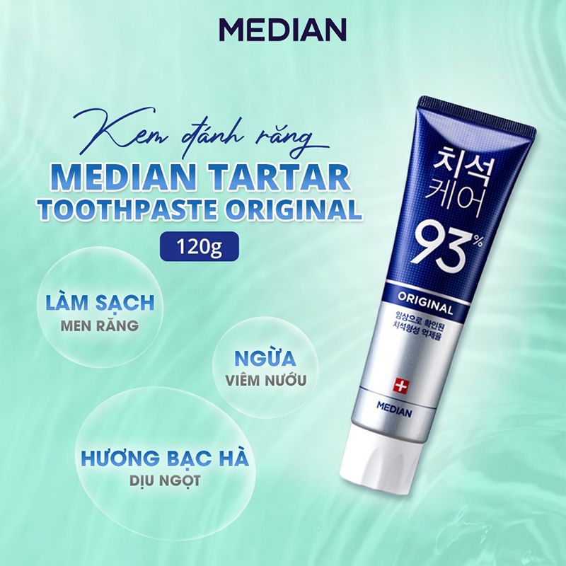 [4 MÀU] Kem Đánh Răng Giúp Trắng Răng, Giảm Ố, Loại Bỏ Mùi Hôi Median Dental IQ 93% Toothpaste 120g