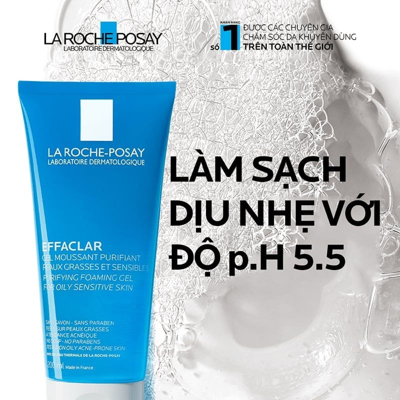 Sữa Rửa Mặt Dạng Gel Cho Da Dầu Mụn La Roche-Posay Effaclar Purifying Foaming Gel For Oily Sensitive Skin