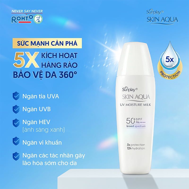 Sữa Chống Nắng, Dưỡng Ẩm Sunplay Skin Aqua UV Moisture Milk SPF 50+/PA++++ 30g