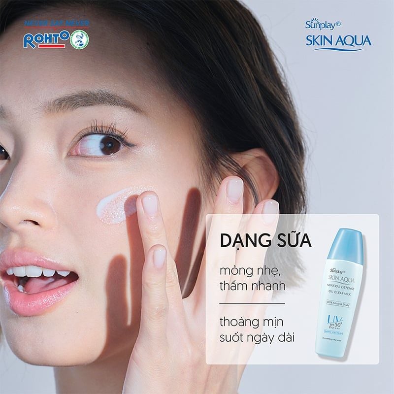 Kem Chống Nắng Vật Lý Kiềm Dầu Sunplay Skin Aqua Mineral Defense Oil Clear Milk SPF50+/PA++++ 25g