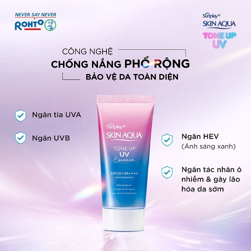 Tinh Chất Chống Nắng Sunplay Hiệu Chỉnh Sắc Da Skin Aqua Tone Up UV Essence - Lavender SPF50+/PA++++ 50g