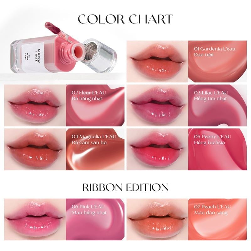 Son Tint Bóng Mỏng Nhẹ, Mướt Môi Thuần Chay Bbia L'eau Tint 4.5g
